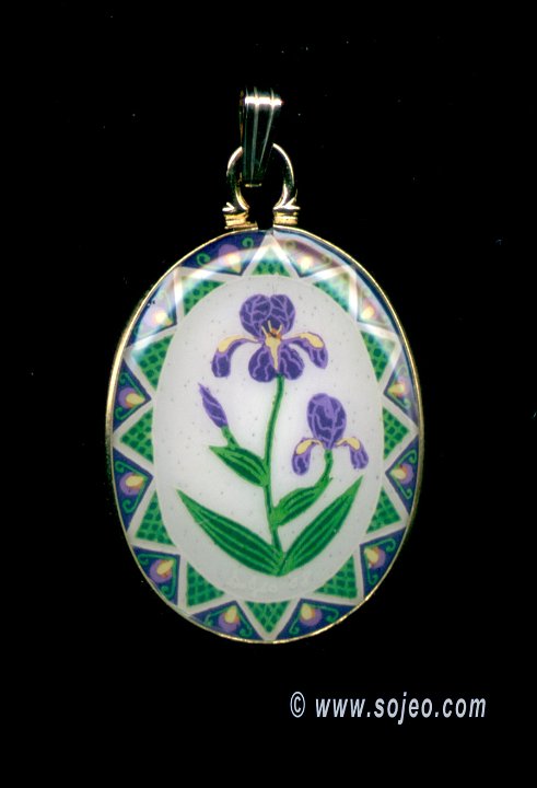 Purple Iris Pendant Pysanky By So Jeo
